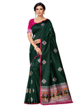 Shiv Textiles Banarasi Silk Saree For Women With Unstitched Blouse Piece Women Ethnic Sarees Collection - (Dark Green)