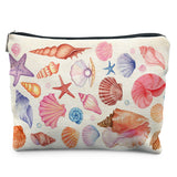 Likjad Seashell Preppy Beach Makeup Bag, Gifts for a Beach Lover Cosmetic Bags for Women, Seashell Gifts Makeup Pouch, Coastal O