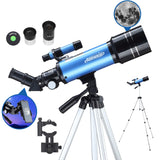 AOMEKIE 40070 Telescopes for Astronomy Beginners and Adults 70mm Astronomical Telescopes with Adjustable Tripod K6 and K25 Eyepi