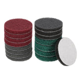 HARFINGTON 4pcs Scrubber Scouring Pads 180 400 800 1200 Grits 3 Inch Drill Power Brush Hoop and Loop Surface Conditioning Disc D