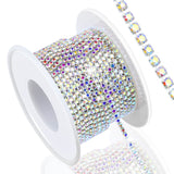 Dowarm 10 Yards 2MM Crystal Rhinestone Close Chain Trim for Sewing Crocs Shoes Clothes Cups, SS6 Claw Rhinestone Chain for Craft