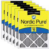 Nordic Pure 12x24x1 (11 1/2 x 23 1/2 x 3/4) Furnace Air Filters MERV 10 Pleated Plus Carbon 6 Pack