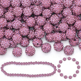 150 Pcs Light Purple Rhinestone Beads for Jewelry Making, Sparkle Crystal Clay Christmas for Bracelet Baseball Necklace Earring