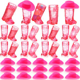 Sieral 32 Pcs Mini Cowboy Boot Glasses Plastic Cowgirl Party Supplies Western Plastic Mugs for Cowboy Cowgirl Decorations Bachel