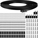 Jetec Curtain Tracks Ceiling Flexible Curtain Track Bendable Rail Curved Wall Mounted for Living Room Bedroom Divider Rod RV(10