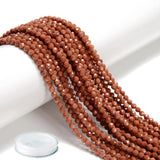 AD Beads Natural Gemstone Diamond-Cut Micro-Faceted Round Tiny 4mm Small Round for DIY Necklace Jewelry Making Beads (Gold Sand)