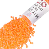 Miyuki Delica Seed Beads - Size 11/0 (1.6 mm), DB1593, Matte Opaque Mandarin AB, 7.2 g, Approx. 1440 Beads, Made in Japan