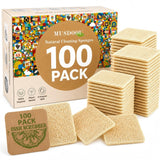 MUSDOOU Natural Loofah Dish Sponge, 100 Count PlantBased Kitchen Cleaning Pads, Biodegradable Compostable Scouring Pads for Dis