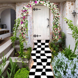 Preboun Wonderland Party Decoration 118 x 24 Inches Black and White Aisle Runner Checkerboard Rug Carpet Wall Art for Wonderland