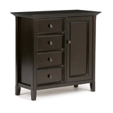 Simplihome Amherst Solid Wood 37 Inch Wide Transitional Medium Storage Cabinet In Hickory Brown For The Living Room, Entryway An