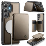Usroom Compatible with Magsafe for Samsung Galaxy S25 Ultra Wallet Case Magnetic Card Holder, RFID Blocking 2 in 1 Detachable Ki