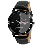 Louis Devin Leather Bk030-Blk Black Leather Strap Analogue Wrist Watch For Men'S