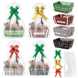 OSNIE 24 Sets Football Baskets for Gifts Empty with Cellophane Basket Bags and Ribbons Bows, Cardboard Basket Tray for Football