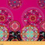 Feelyou Boho Mandala Upholstery Fabric by The Yard, Retro Floral Geometric Pattern Outdoor Fabric by The Yard, Vintage Bohemian