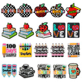 Sunrony 20PCS Teacher Silicone Focal Beads Bulk, Pattern Focal Silicone Beads for Keychain Making Pens and Crafts Decoration(Tea