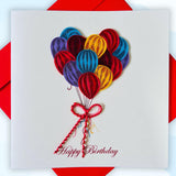 Quilling Card, Birthday Cards, handmade birthday card and gift, handcrafted cards with flying baloons designs