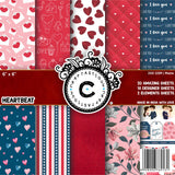 Craftastique Heartbeat Love Scrapbooking Paper Pack (20 Sheets, 250 Gsm, 6X6), Multicolour