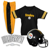 Pittsburgh Steelers Youth NFL Deluxe Helmet and Uniform Set (Medium)