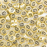 Yiizzxin 200Pcs Round Ancient Gold Letter G Beads,4x7mm Flat Letter-G Bead for Bracelets,Alphabet Beads for Jewelry Making DIY N