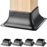 VEVOR 4x4 Post Base 4Pcs, Internal 3.6x3.6 Heavy Duty Powder-Coated Steel Post Bracket Fit for Standard Wood Post Anchor, Deckin