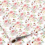 Pajean Flower Wrapping Paper Roll - 33 Ft x 17 Inch Realistic Style Rose Floral Large Wrapping Paper for Birthday Baby Shower Pa