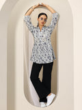 Libas Women'S Cotton Floral A-Line Kurtis (29370O_Grey_Xl)