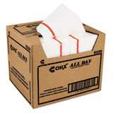 Foodservice Towels, 1Ply, 12.25 x 21, White/Red Stripe, 200/Carton