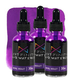 Artfinity Liquid Watercolor Paint 30 ml Bottle - 3 Pack, Royal Violet - Vibrant Dye-Based Liquid Watercolor w/Glass Pipette, Fas