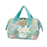 Smrcom Makeup Bag Cosmetic Bag For Women Girl Travel Makeup Bag Toilet Bag Zipper Organizer Bag Waterproof (Two white flower)