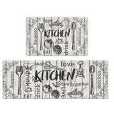 HEBE Anti Fatigue Kitchen Rug Set of 2 Non Slip Cushioned Kitchen Mats for Floor Waterproof Comfort Kitchen Rugs and Mats Farmho