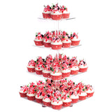 YestBuy 4 Tier Acrylic Cupcake Stand with Base, Cake Stand, Premium Cupcake Holder, Acrylic Cupcake Tower Display Cady Bar Party