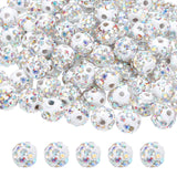 MECCANIXITY 100pcs 8mm Rhinestone Beads for Jewelry Making, Bling Disco Bead Sparkle Diamond Clay Bead for Necklace Bracelet Chr