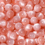 NITOPUPU 100Pcs 8mm Cinnamon Cat Eye Beads with Glitter Powder Round Resin Beads for Jewelry Making DIY Bracelets Necklace Earri