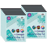 Real Images Paint & Marker Pad, Heavyweight, 9 x 12, 24 Sheets, Pack of 12