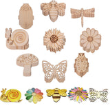 54PCS Unfinished Blank Wooden Cutouts Craft for Kids,Suit for Childrens Painting DIY Room Decoration Gift Giving Surprise (54 I