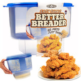 COOK'S CHOICE The Original Better Breader Bowl All-in-One Mess-Free Batter Breading Station - Pour in Seasonings, Add Meat or Ve