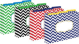 BARKER CREEK Designer File Folders, Nautical Chevron, Multicolor Chevrons on Outside, Bright Colors on Inside, Letter Size, 1/3