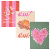 ban.do Soft Cover Notebook Set of 3, Pastries and Books