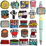20 pcs Cross Focal Beads Silicone Focal Beads Jesus Faith Silicone Bead for Shaped Bulk Pens Bead Keychain Making