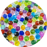 Jmassyang 1000 Pieces 6mm Acrylic Round Faceted Beads Loose Crystal Plastic Spacer Beads Colorful with Hole for Jewelry Making D