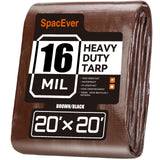 20x20 FT Tarp Waterproof, 16 Mil Tarps Heavy Duty Waterproof Multipurpose Protective Cover UV Resistant Rip & Tear Resistant wit