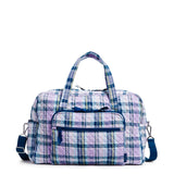 Vera Bradley Womens Cotton Weekender Travel Bag, Amethyst Plaid Recycled Cotton, One Size