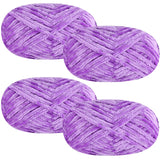 4 Pack 400g Soft Chenille Velvet Yarn for Crocheting & Knitting - Warm Yarn for DIY Craft Projects, Blanket, Bag, Hat, Scarf, Gl