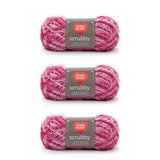 Red Heart Scrubby Candy Yarn 3 Pack of 85g/3oz Polyester 4 Medium (Worsted) 78 Yards Knitting/Crochet