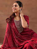Libas Women'S Silk Blend Kurta Set (Gs1014 Red S