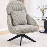 Furniliving Modern Living Room Chair, Swivel Accent Chair for Living Room Desk Chair with Arms Bedroom Chair with Headrest Sofa