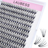 Lash Clusters LAUBESS Individual Lashes Waterproof Eyelash Clusters Mixed Tray Cluster Eyelash Extensions Soft Cluster Lashes fo