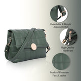 Adisa Women'S Girls Quilted Cross Body Sling Bag With Height Adjustable Belt (Sl5144) (Dark Green),Dark Green,,B0DK1Q5FSF