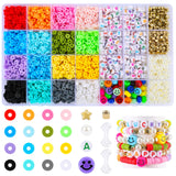 Bracelet Making Kit Beads, 12 Color Clay Beads Friendship Alphabet Beads Jewelry Making Kit, Seed Beaded Smile Butterfly Beaded