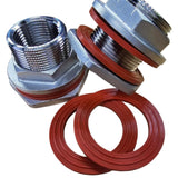 MiniBrew 1/2NPT EZ Seal Weldless Bulkhead with Buna-N Gaskets for Homebrewing (1 Pack)